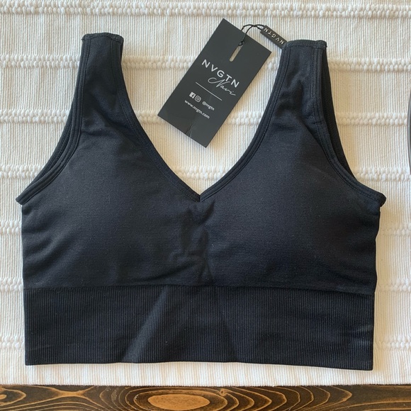 NWT NVGTN Black Elevate Seamless Bra - Picture 3 of 6